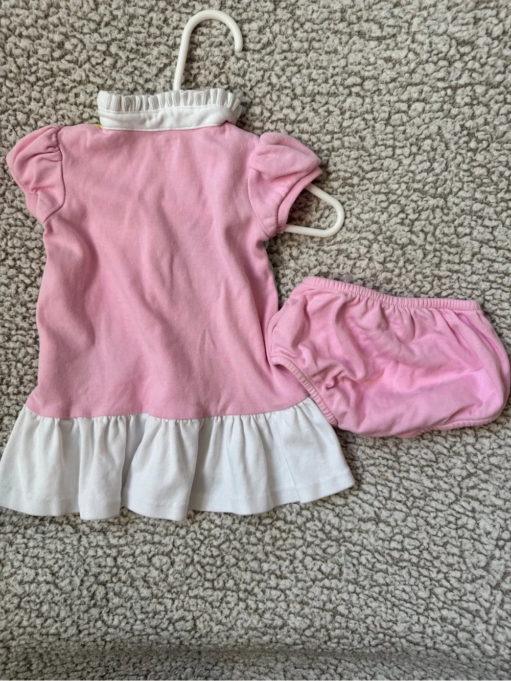 Ralph Lauren Pastel Patchwork Polo Dress & Pink Bloomers size 6 months